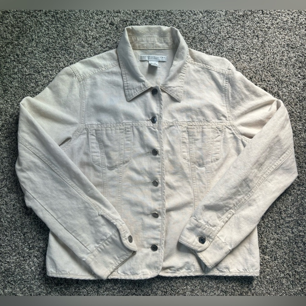 Geoffrey Beene Sport Linen Cream Womens jacket‎ size 14